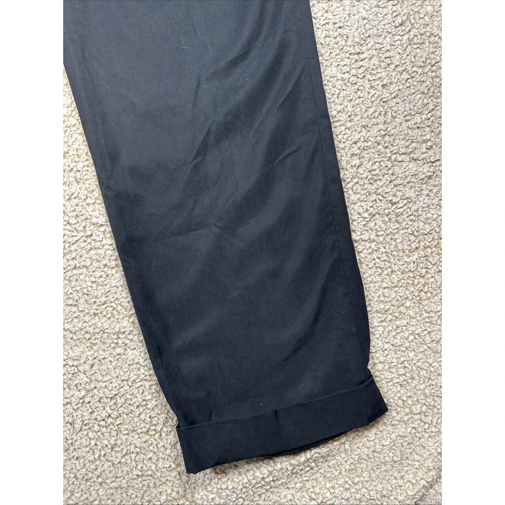 Polo Ralph Lauren Men 36x32 Chino Pants Trouser 90s Vintage Black Pleated Cuffed